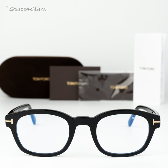 Tom Ford Women Eyeglasses Black Blue Light Block Square FT5808 001 BRAND NEW - Picture 3 of 10